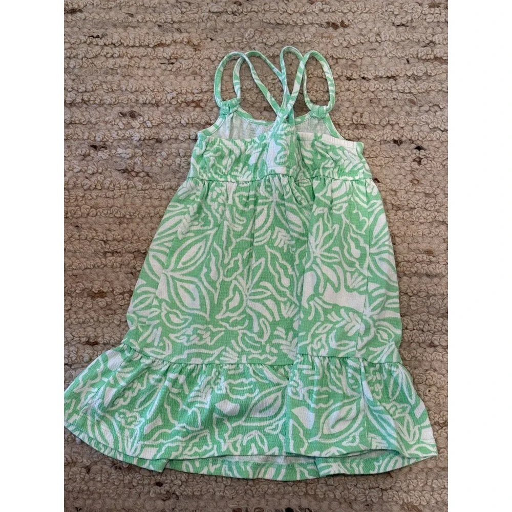 Carter’s Toddler Girls Green Tropical Sundress Size 2T Sleeveless Ruffle Hem Dre